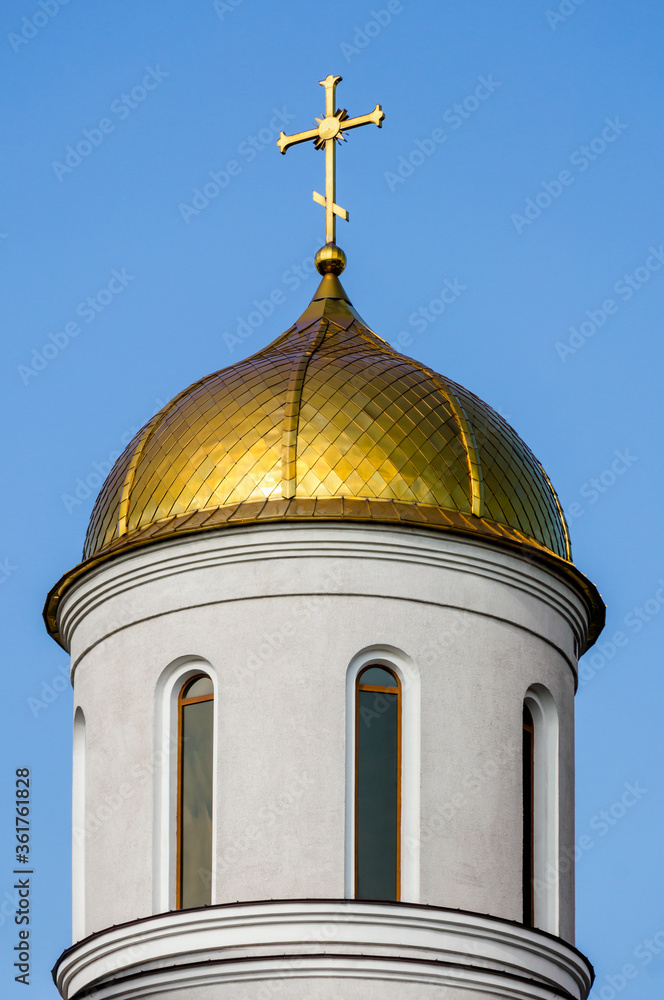 christian church with dome and cross