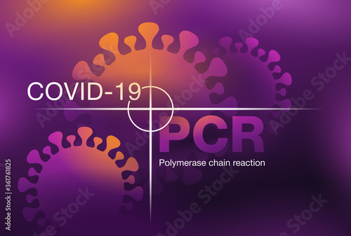 PCR testing poster - polymerase chain reaction - disease prevention and fight agains coronavirus pandemic - vector banner