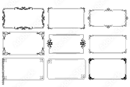 Vintage calligraphic frames