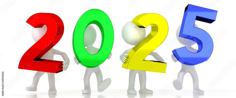 2025 - colorful letters - 3D illustration 2025 - colorful letters - 3D illustration