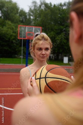 Basketball, ball, gym, girl