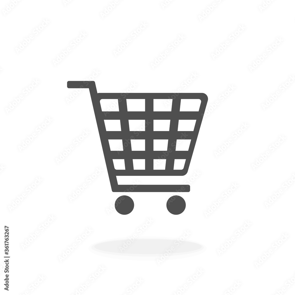Online Shopping Cart Trolley Vector Icon Black Silhouette Vector Illustration Sign Symbol Online Shopping Cart Trolley Vector Icon Black Silhouette Vector Illustration Sign Symbol
