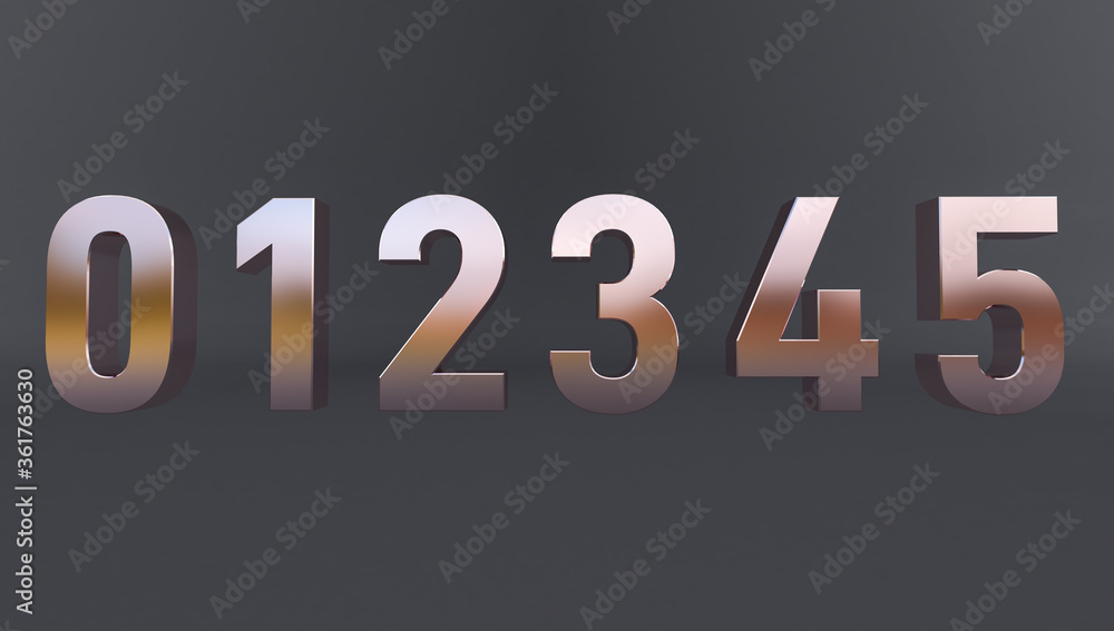 Set of volumetric shiny numbers and percent sign. 3D vector Set of volumetric shiny numbers and percent sign. 3D vector