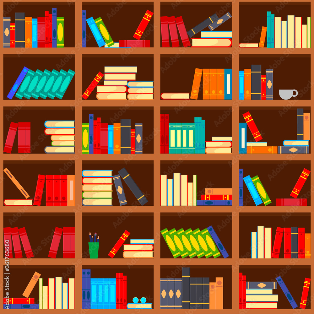Library book shelf seamless Library book shelf seamless