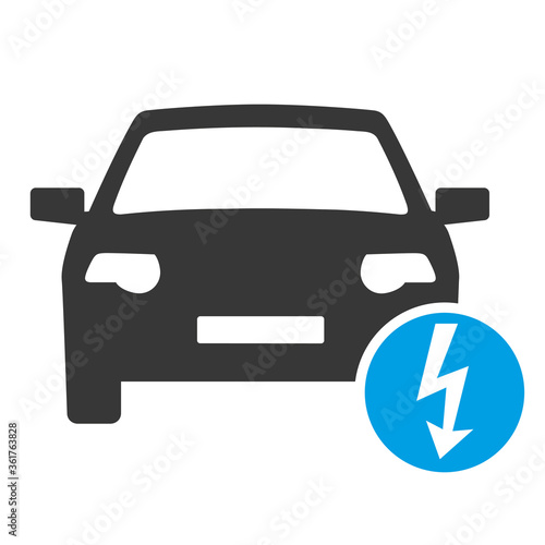 Elektroauto mit Ladesymbol - Elektromobilität icon