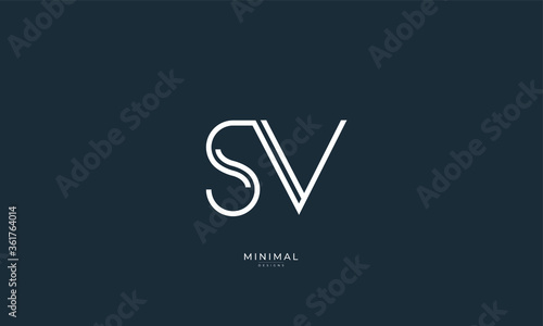 Alphabet letter icon logo SV