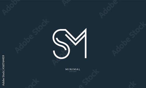 Alphabet letter icon logo SM
