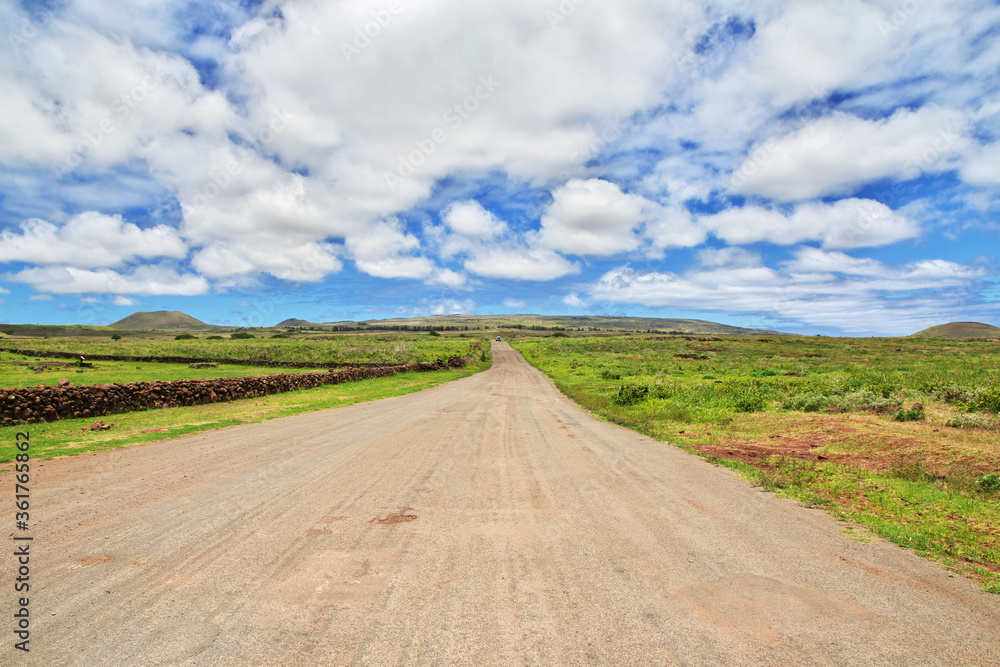 Rapa Nui. The road on Easter Island, Chile