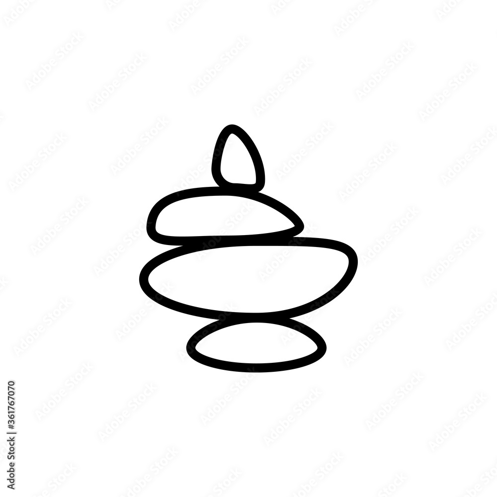 Stones balance line icon on a white background Stones balance line icon on a white background