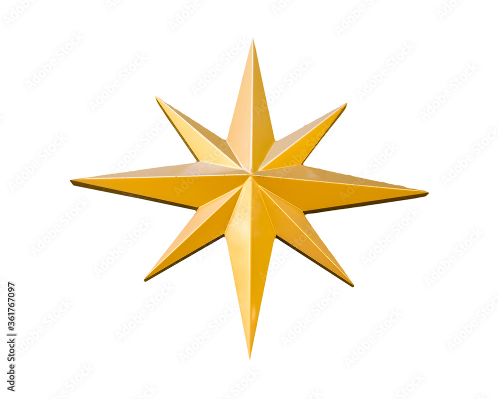 Gold Star Sculpture Isolated Photo Gold Star Sculpture Isolated Photo