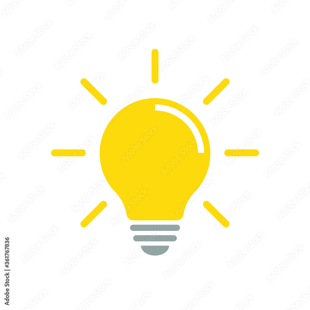 Light bulb icon. Incandescent lamp symbol. Idea and innovation sign. Creative energy or inspiration logo. Isolated on white background. Vector illustration image. Light bulb icon. Incandescent lamp symbol. Idea and innovation sign. Creative energy or inspiration logo. Isolated on white background. Vector illustration image.