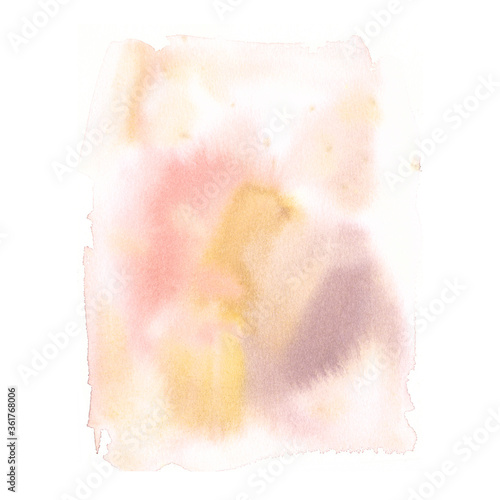 Hand drawn watercolor wash in pale tender pink