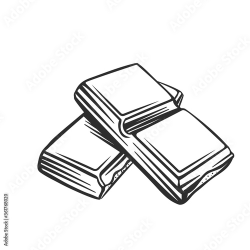 Pieces of chocolate outline icon