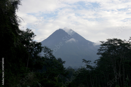 Mount Merapi is seen from the Kaliadem region  Yogyakarta  Indonesia