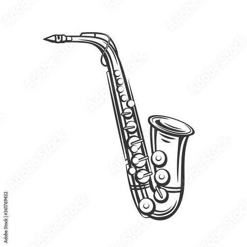 Saxophone outline icon.