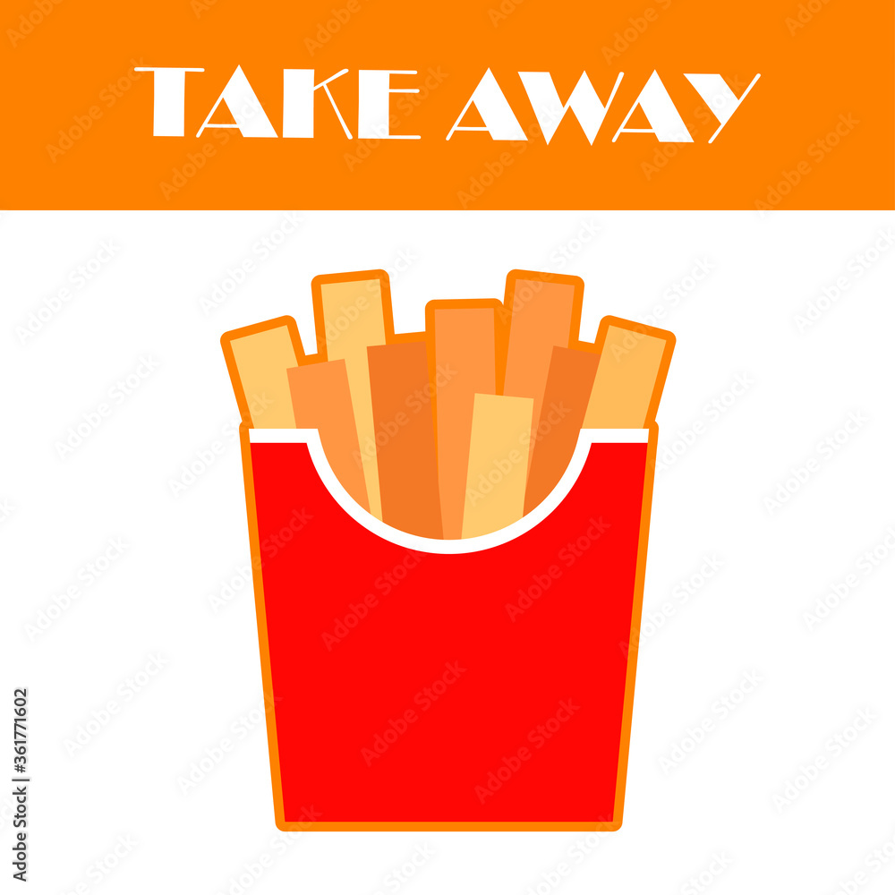 Take Away. Food delivery. Vector illustration for web design or print. Take Away. Food delivery. Vector illustration for web design or print.
