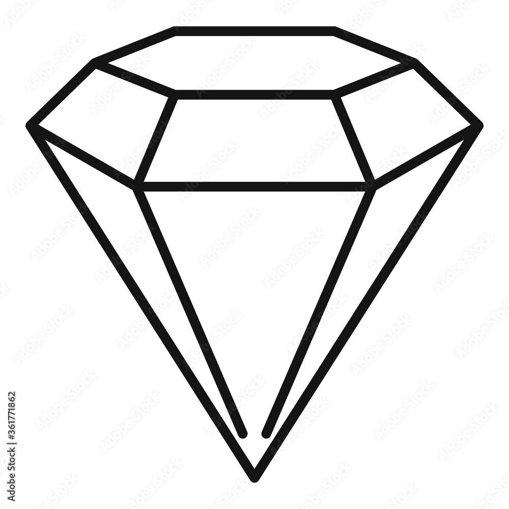 Shiny game diamond icon. Outline shiny game diamond vector icon for web design isolated on white background Shiny game diamond icon. Outline shiny game diamond vector icon for web design isolated on white background