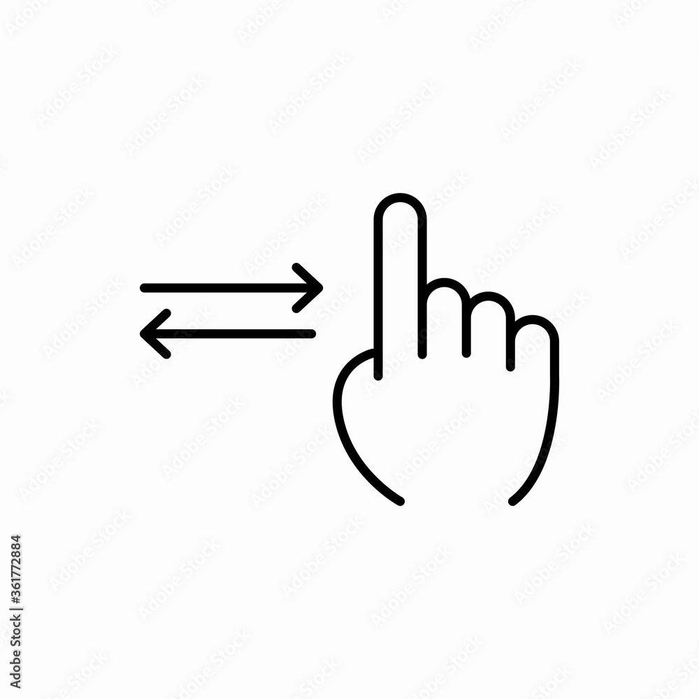 Outline finger swipe icon.Finger swipe vector illustration. Symbol for web and mobile Outline finger swipe icon.Finger swipe vector illustration. Symbol for web and mobile