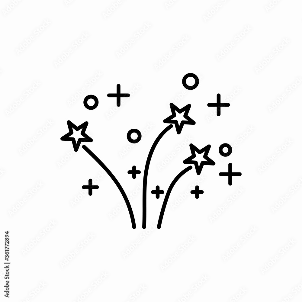 Outline fireworks icon.Fireworks vector illustration. Symbol for web and mobile Outline fireworks icon.Fireworks vector illustration. Symbol for web and mobile