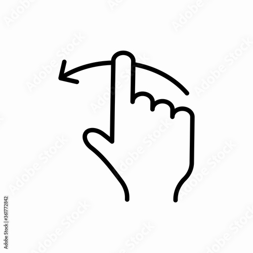 Outline finger swipe icon.Finger swipe vector illustration. Symbol for web and mobile