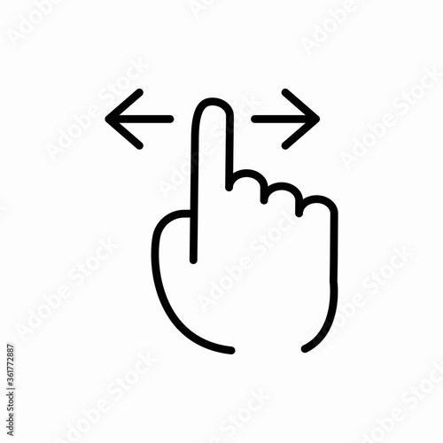 Outline finger swipe icon.Finger swipe vector illustration. Symbol for web and mobile