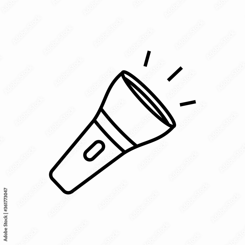 Outline flashlight icon.Flashlight vector illustration. Symbol for web and mobile Outline flashlight icon.Flashlight vector illustration. Symbol for web and mobile