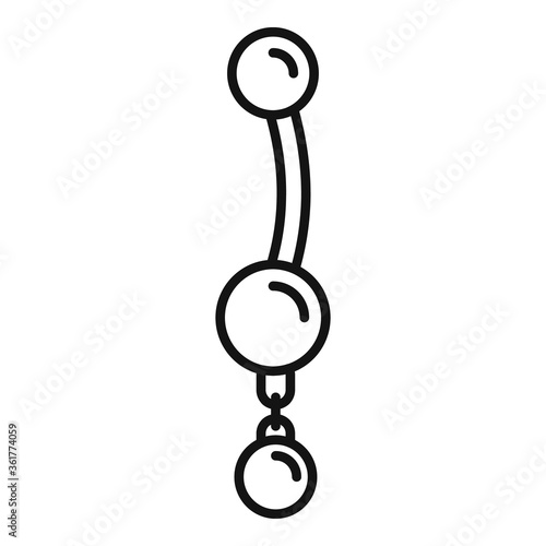 Pearl piercing icon. Outline pearl piercing vector icon for web design isolated on white background