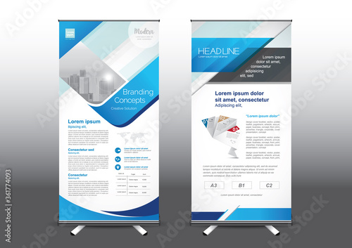 RollUp template vector illustration, Designed for style applied to the expo. Publicity banners, business model vertical.