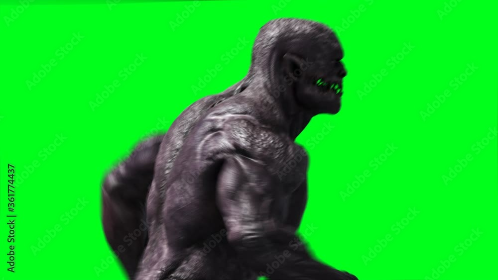 Scary monster animation. Phisical, motion, blur. Realistic 4k animation. Green screen Scary monster animation. Phisical, motion, blur. Realistic 4k animation. Green screen