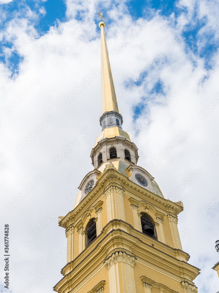 View of Peter and Paul Cathedral in Peter and Paul Fortress, Saint Petersburg, Russia View of Peter and Paul Cathedral in Peter and Paul Fortress, Saint Petersburg, Russia