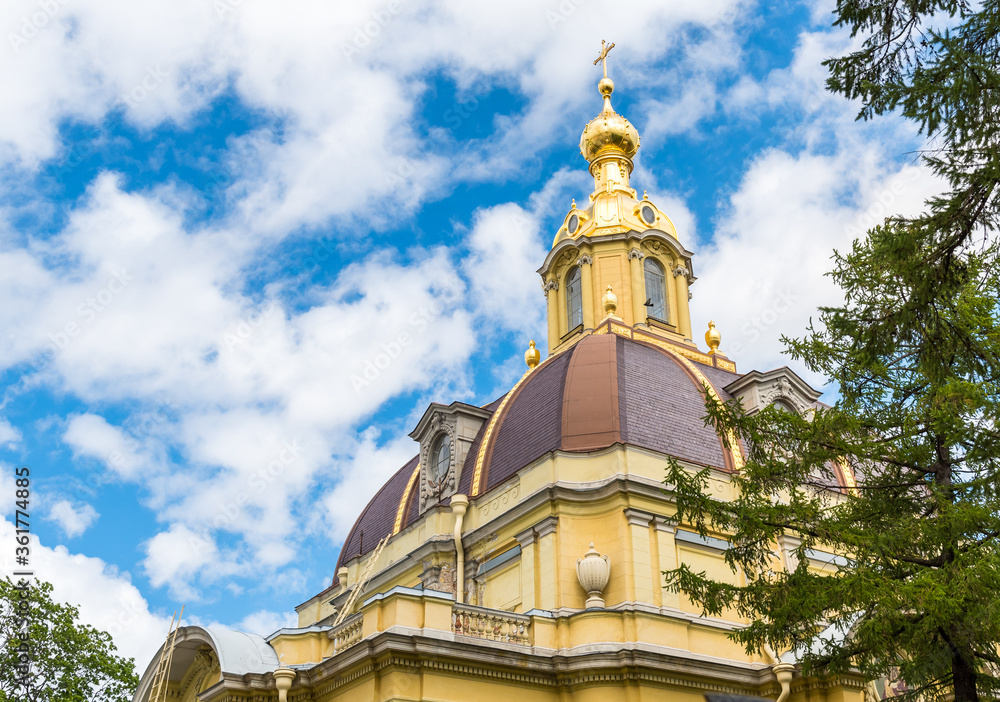 View of Grand Ducal Burial Vault Imperial house of Romanov in the Peter and Paul Cathedral, located inside the Peter and Paul Fortress in Saint Petersburg, Russia