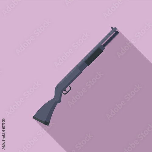 Police shotgun icon. Flat illustration of police shotgun vector icon for web design