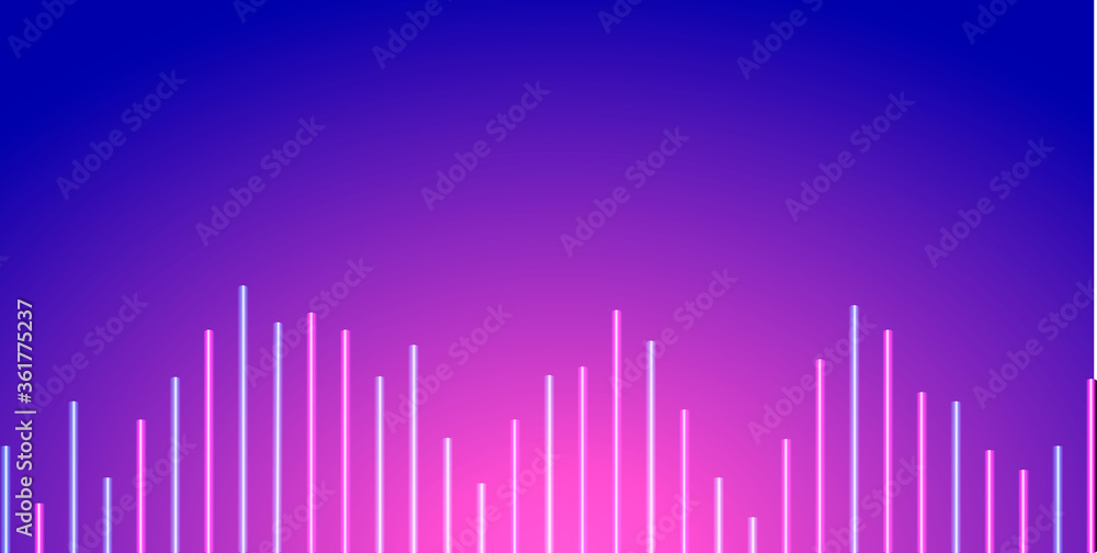 Music neon equalizer. Vector stock illustration for poster or card Music neon equalizer. Vector stock illustration for poster or card