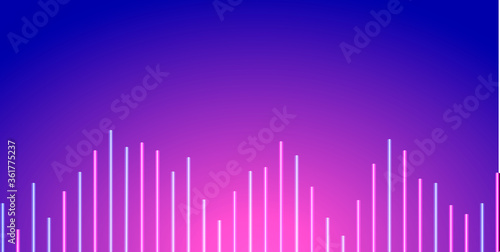 Music neon equalizer. Vector stock illustration for poster or card