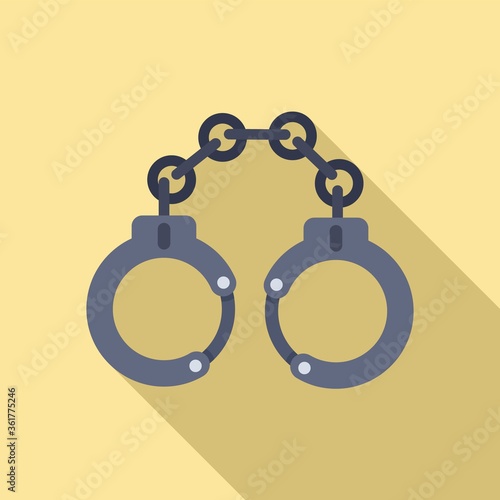 Police handcuffs icon. Flat illustration of police handcuffs vector icon for web design