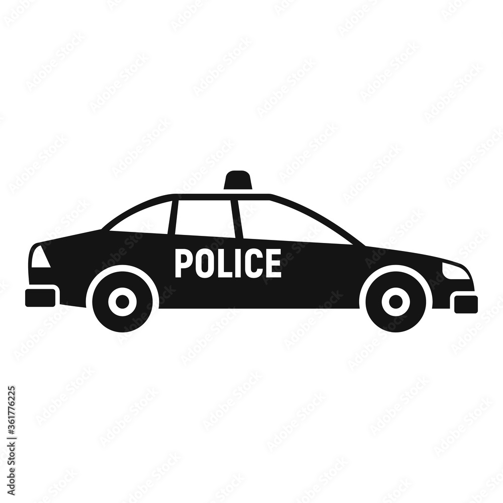 Police car icon. Simple illustration of police car vector icon for web design isolated on white background