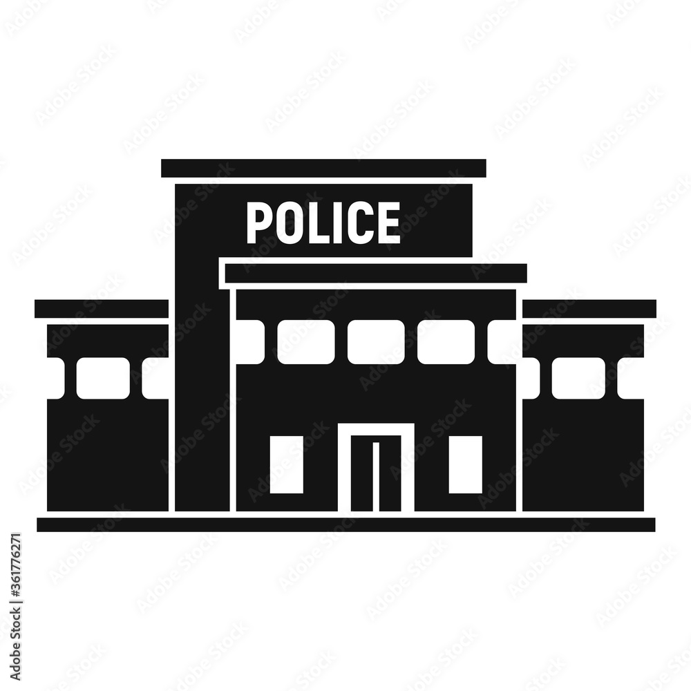 Police station building icon. Simple illustration of police station building vector icon for web design isolated on white background Police station building icon. Simple illustration of police station building vector icon for web design isolated on white background