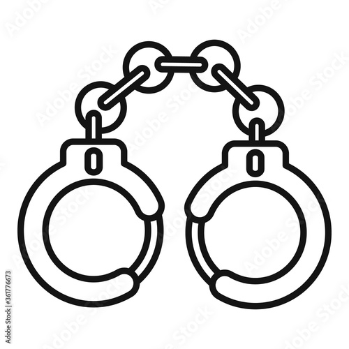 Police handcuffs icon. Outline police handcuffs vector icon for web design isolated on white background