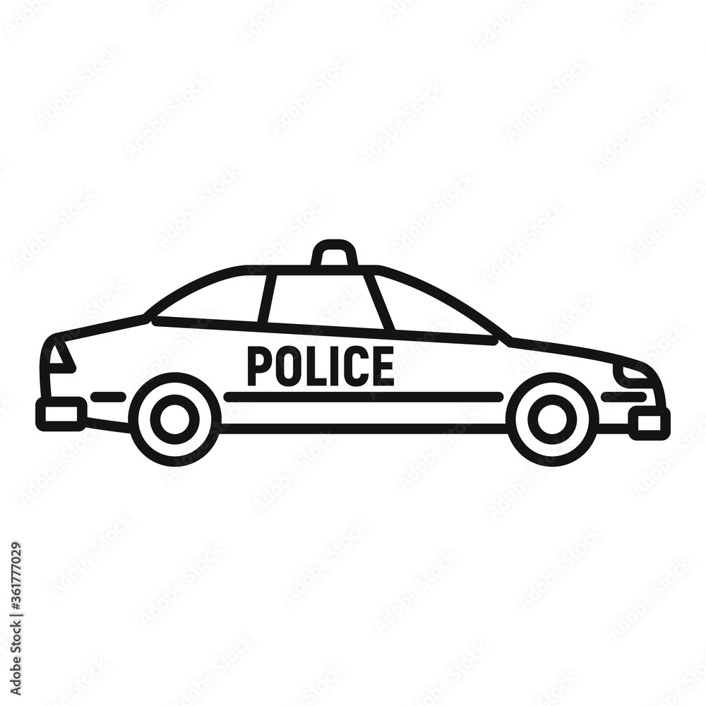 Police car icon. Outline police car vector icon for web design isolated on white background Police car icon. Outline police car vector icon for web design isolated on white background