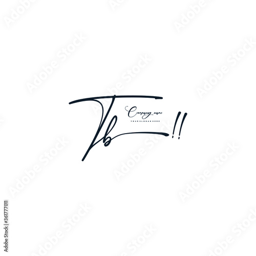 TB initials signature logo. Handwriting logo vector templates. Hand drawn Calligraphy lettering Vector illustration.
