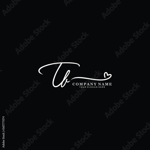 TB initials signature logo. Handwriting logo vector templates. Hand drawn Calligraphy lettering Vector illustration.
