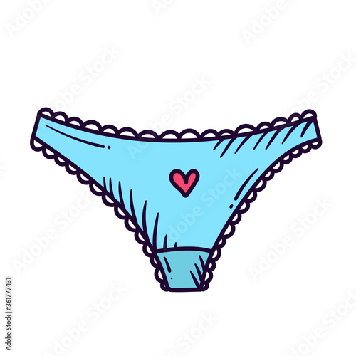 Women panties underware doodle colorful vector icon