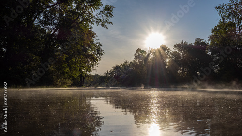 sunset over the lake