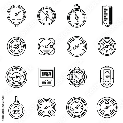 Принти на полотні Barometer control icons set