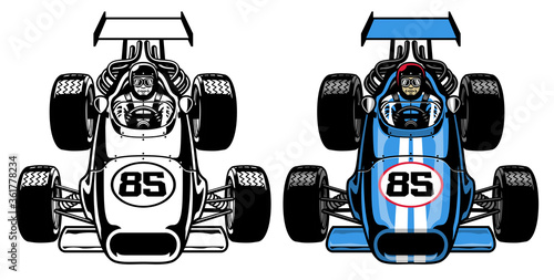 vintage retro formula race car