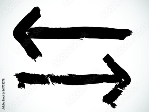 Grunge arrow . Vector design elements . Brush strokes