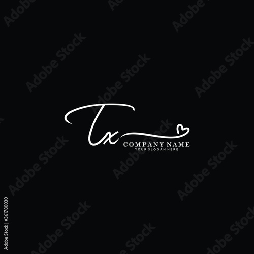 TX initials signature logo. Handwriting logo vector templates. Hand drawn Calligraphy lettering Vector illustration. 
