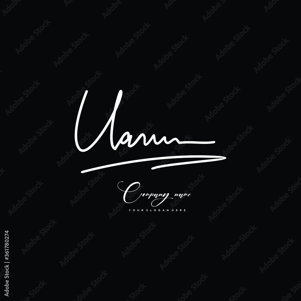 UA initials signature logo. Handwriting logo vector templates. Hand drawn Calligraphy lettering Vector illustration.
