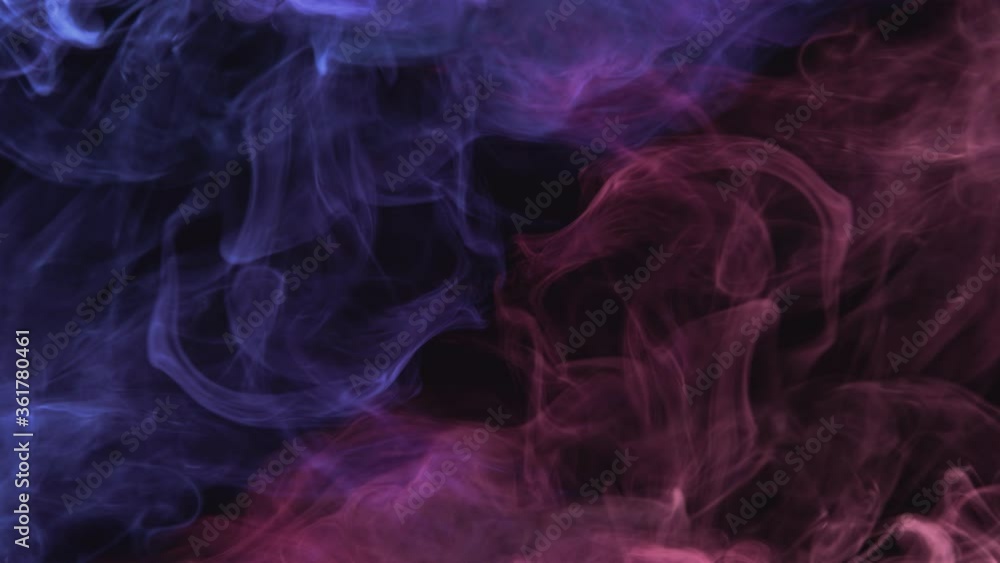 Color smoke background. Energy harmony. Neon pink blue glowing fume mix flow on dark. Color smoke background. Energy harmony. Neon pink blue glowing fume mix flow on dark.