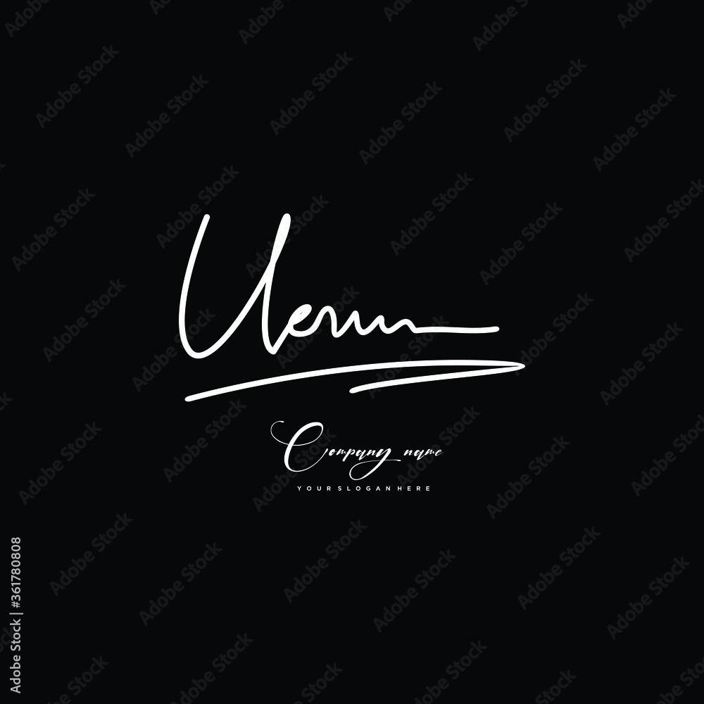 UE initials signature logo. Handwriting logo vector templates. Hand drawn Calligraphy lettering Vector illustration.
